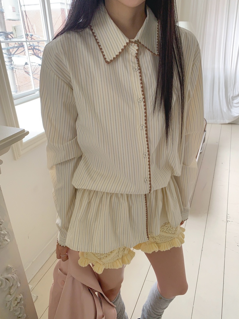 JKICHI韓國直郵實拍女士新品推薦休閑熱賣26春夏襯衫蕾絲衫JKICHI襯衫/蕾絲衫圖色1