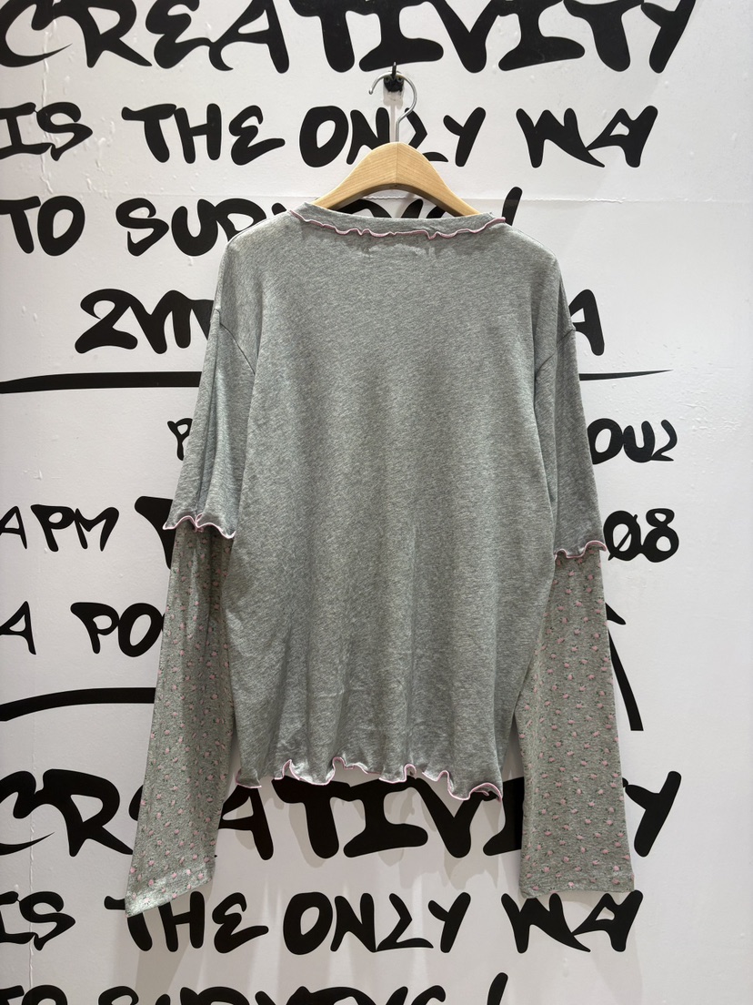 2ND K韓國直郵實拍女士新品熱賣時尚推薦人氣長袖T恤假兩件2ND K長袖T恤