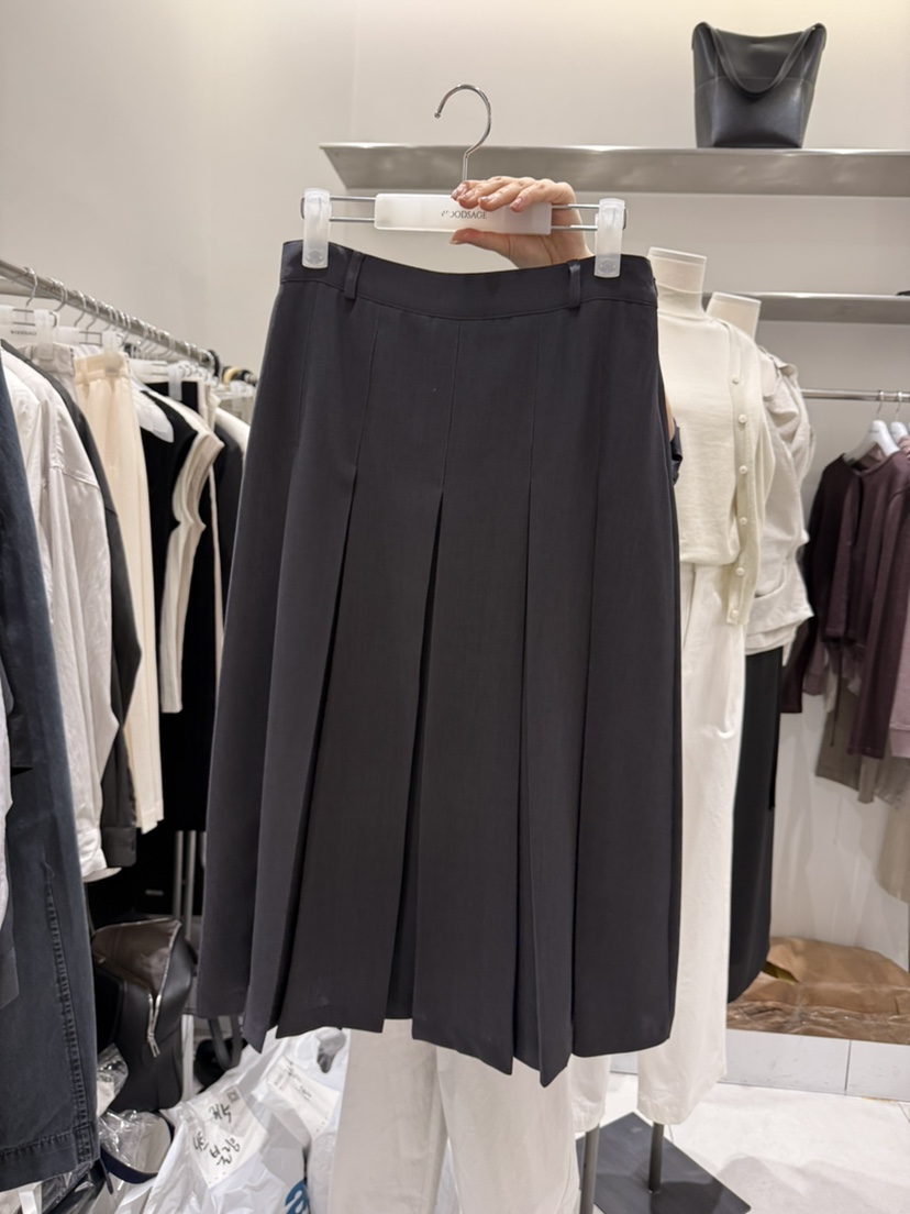 WOOD SAGE韓國直郵女裝新品26春夏半身裙中短裙百褶透視褶裙WOOD SAGE半身裙/中短裙圖色3