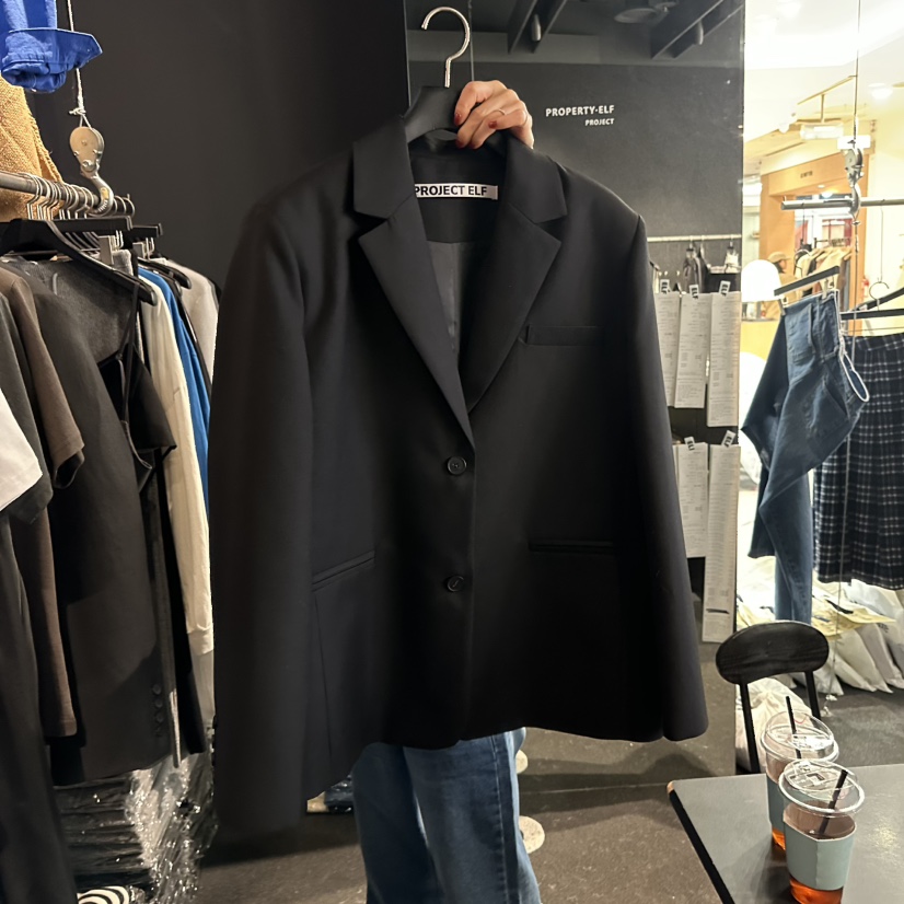 ELF-L韓國直郵實拍女裝新款推薦職業熱賣26春夏人氣夾克PROJECT ELF/ELF-L夾克圖色2黑色