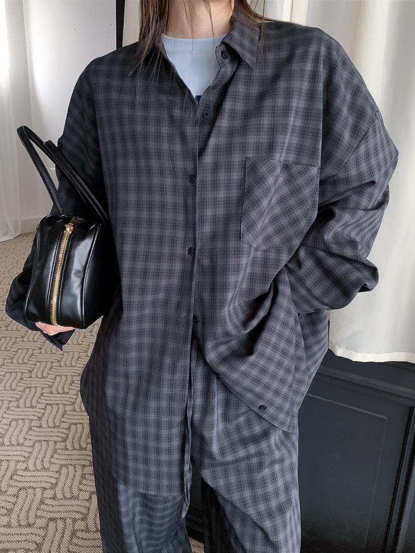 JKICHI韓國直郵女裝新品職業26春夏熱賣推薦襯衫蕾絲衫格紋JKICHI襯衫/蕾絲衫