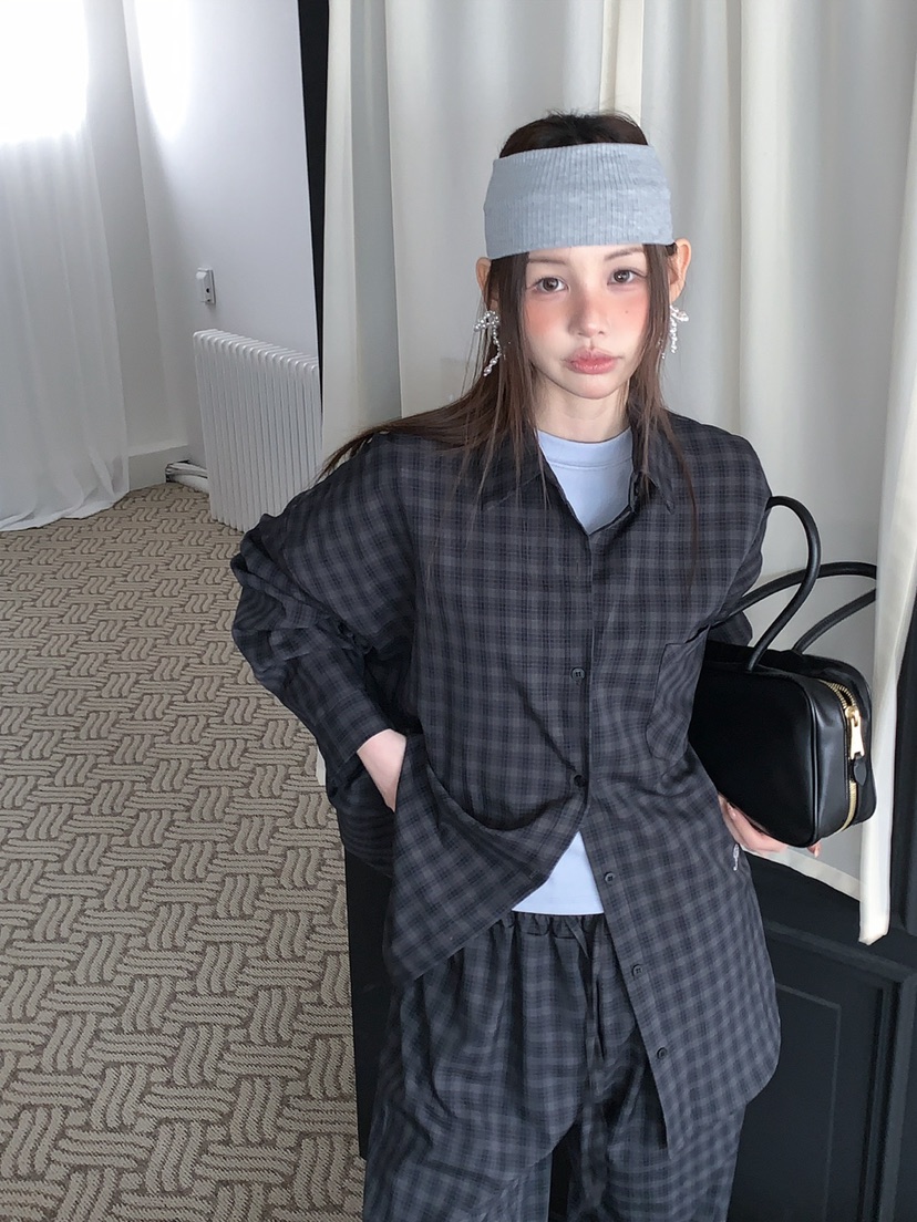 JKICHI韓國直郵女裝新品職業26春夏熱賣推薦襯衫蕾絲衫格紋JKICHI襯衫/蕾絲衫