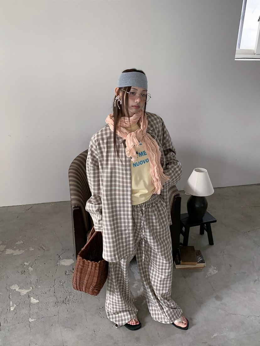 JKICHI韓國直郵女裝新品職業26春夏熱賣推薦襯衫蕾絲衫格紋JKICHI襯衫/蕾絲衫