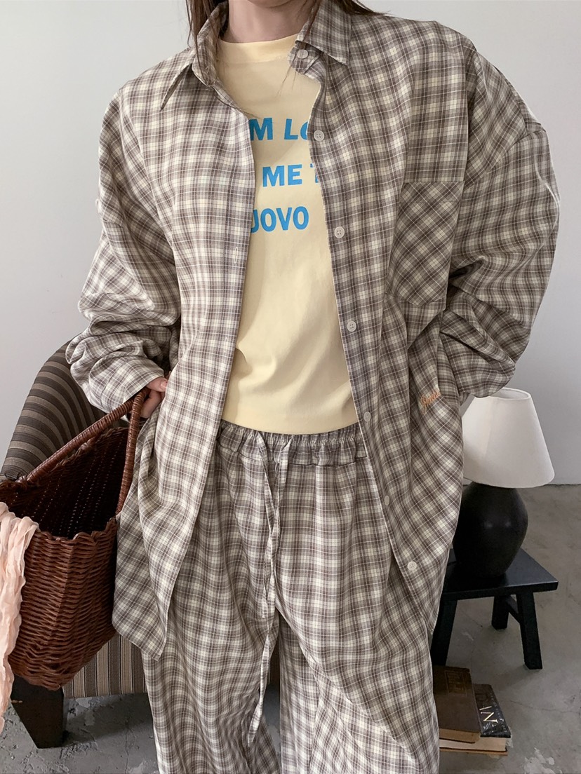 JKICHI韓國直郵女裝新品職業26春夏熱賣推薦襯衫蕾絲衫格紋JKICHI襯衫/蕾絲衫圖色2