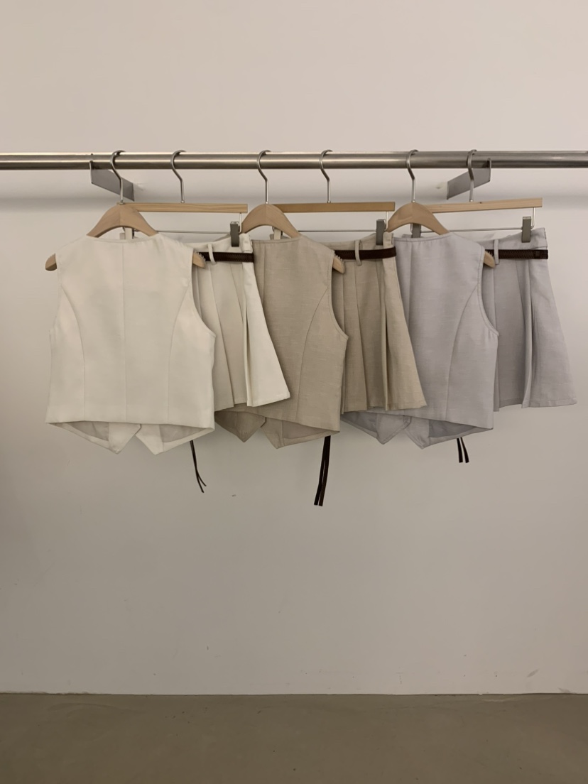 UNDER KEY韓國直郵女裝新品職業推薦套裝不含腰帶百褶褶裙UNDER KEY套裝