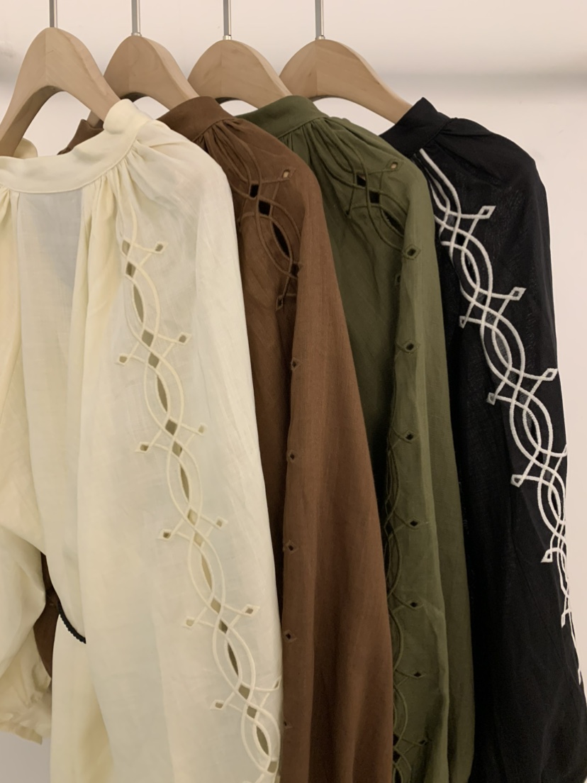 UNDER KEY韓國東大門代購女裝新款人氣襯衫蕾絲衫含腰帶UNDER KEY襯衫/蕾絲衫