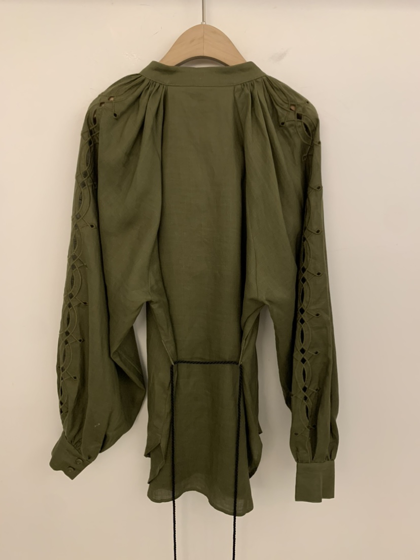 UNDER KEY韓國東大門代購女裝新款人氣襯衫蕾絲衫含腰帶UNDER KEY襯衫/蕾絲衫