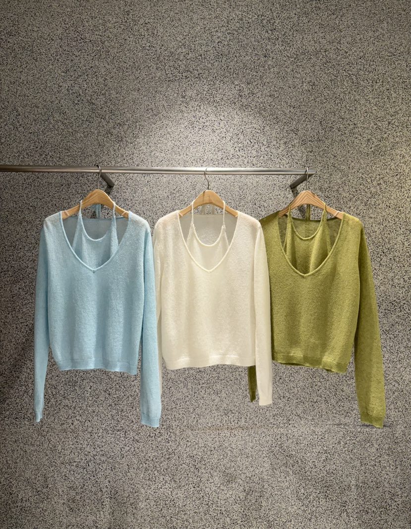 ADDICTED韓國直郵實拍女士新款推薦26春夏時尚針織衫假兩件ADDICTED針織衫