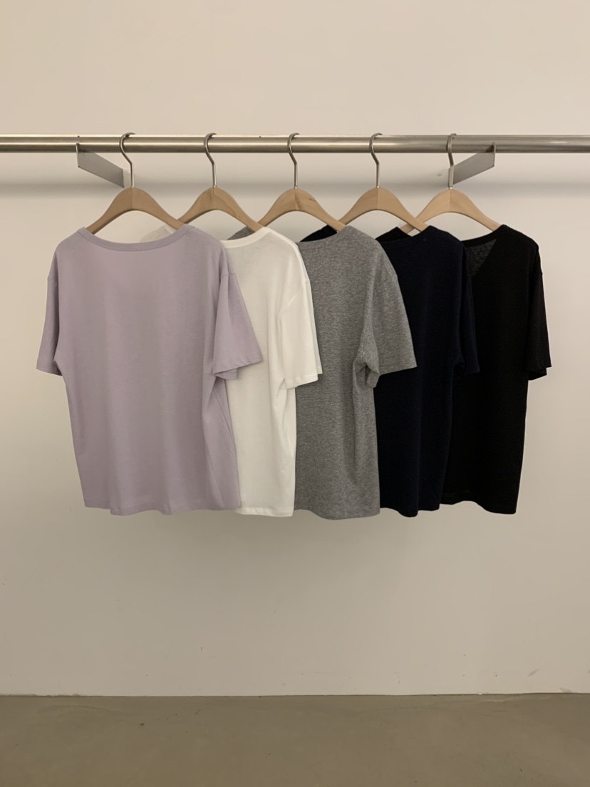 UNDER KEY韓國直郵實拍女士新款職業休閑時尚T恤亞麻圓領UNDER KEYT恤