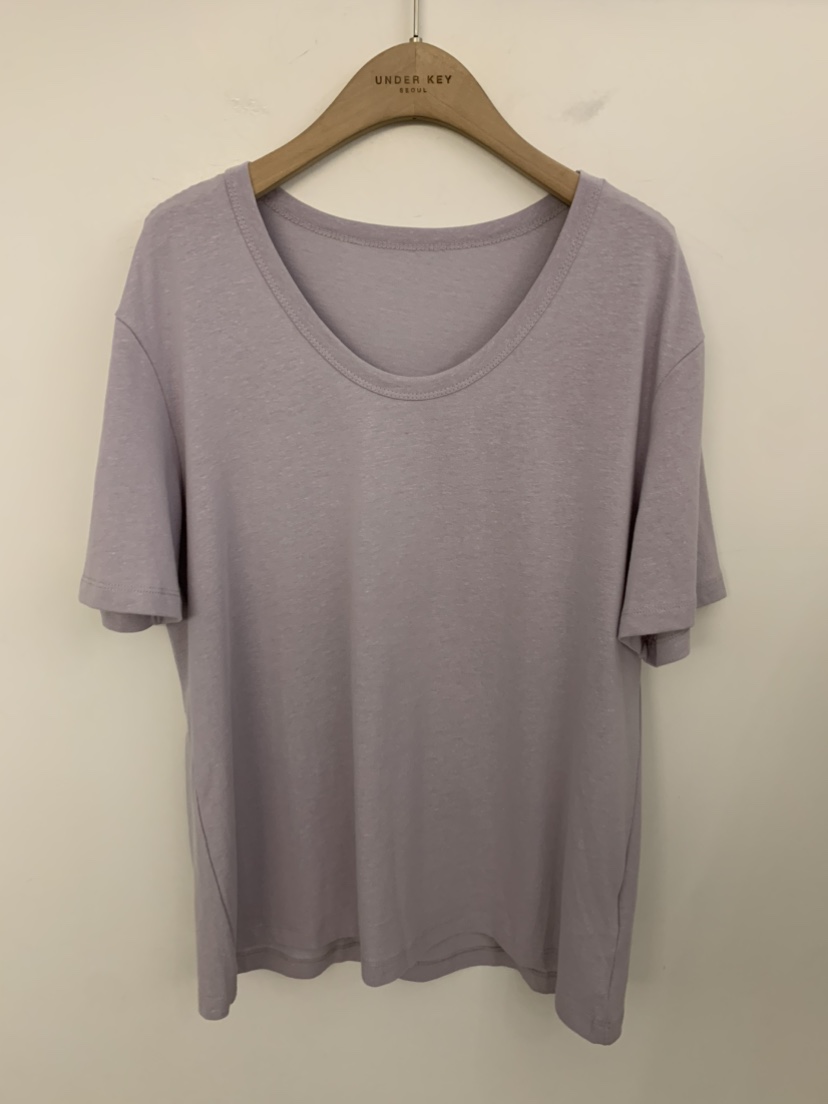 UNDER KEY韓國直郵實拍女士新款職業休閑時尚T恤亞麻圓領UNDER KEYT恤圖色1