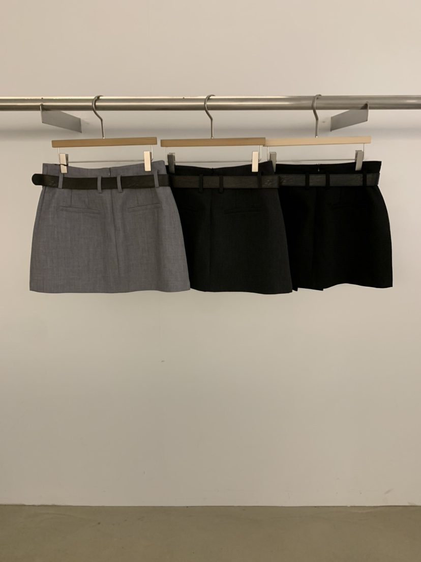 UNDER KEY韓國東大門代購女裝新品26春夏熱賣短裙含腰帶UNDER KEY短裙