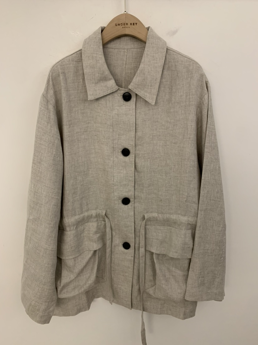 UNDER KEY韓國東大門直郵女士新品26春夏熱賣夾克亞麻布UNDER KEY夾克圖色1