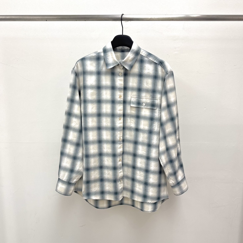 RIVER韓國代購女士新品休閑26春夏職業推薦襯衫蕾絲衫格紋WATER/RIVER襯衫/蕾絲衫圖色1