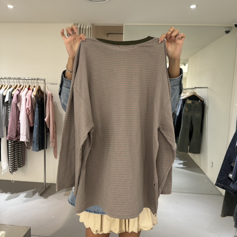 VAULT韓國代購女士新品時尚推薦人氣休閑26春夏職業長袖T恤VAULT長袖T恤