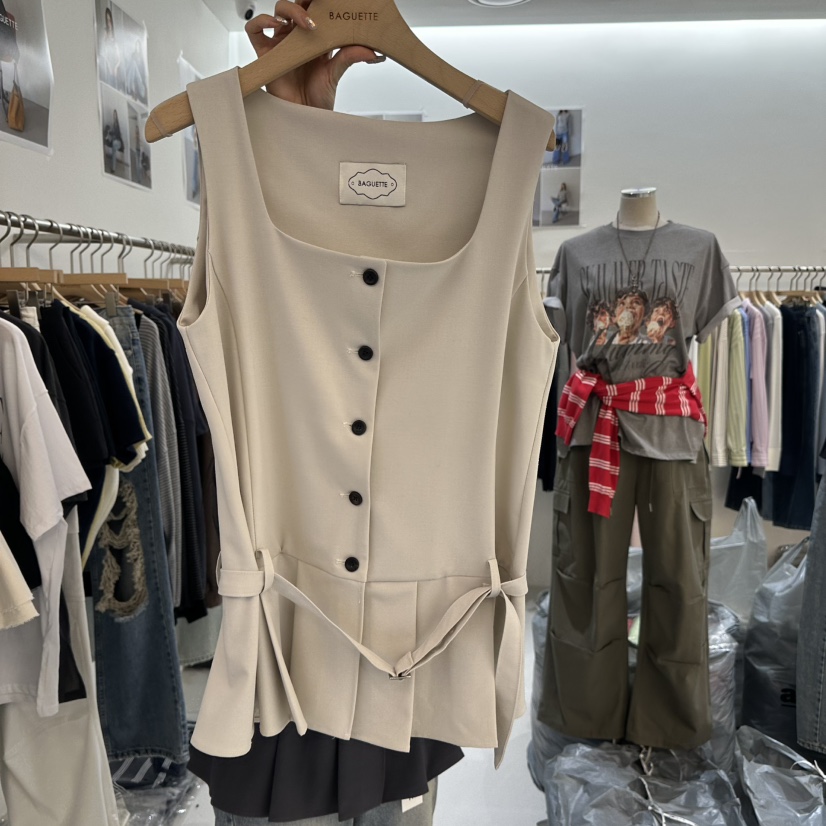 BAGUETTE-P韓國直郵女裝新品推薦吊帶背心不含內搭含腰帶BAGUETTE-P吊帶/背心圖色1