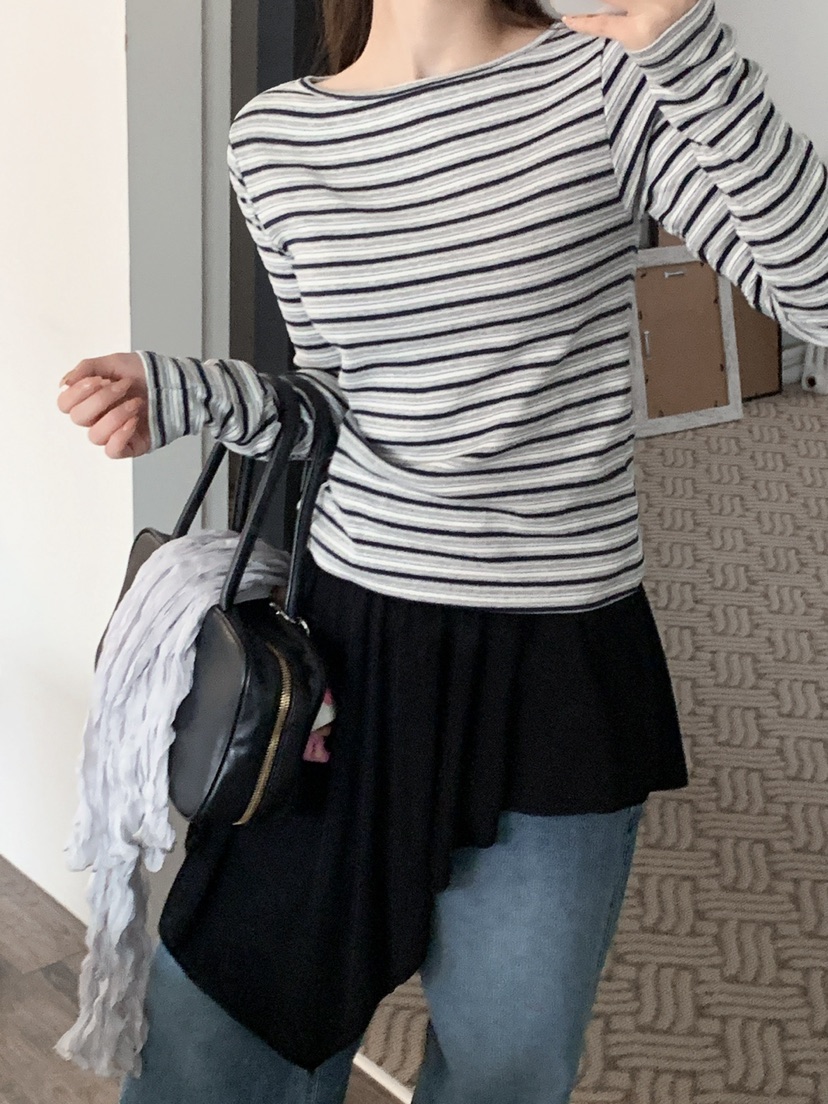 JKICHI韓國東大門代購女士新品人氣26春夏推薦職業長袖T恤JKICHI長袖T恤圖色2