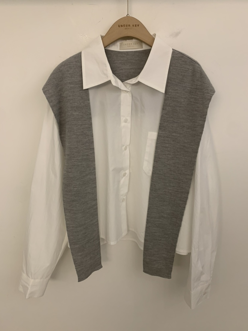 UNDER KEY韓國東大門代購女裝新款職業26春夏襯衫蕾絲衫披肩UNDER KEY襯衫/蕾絲衫圖色2