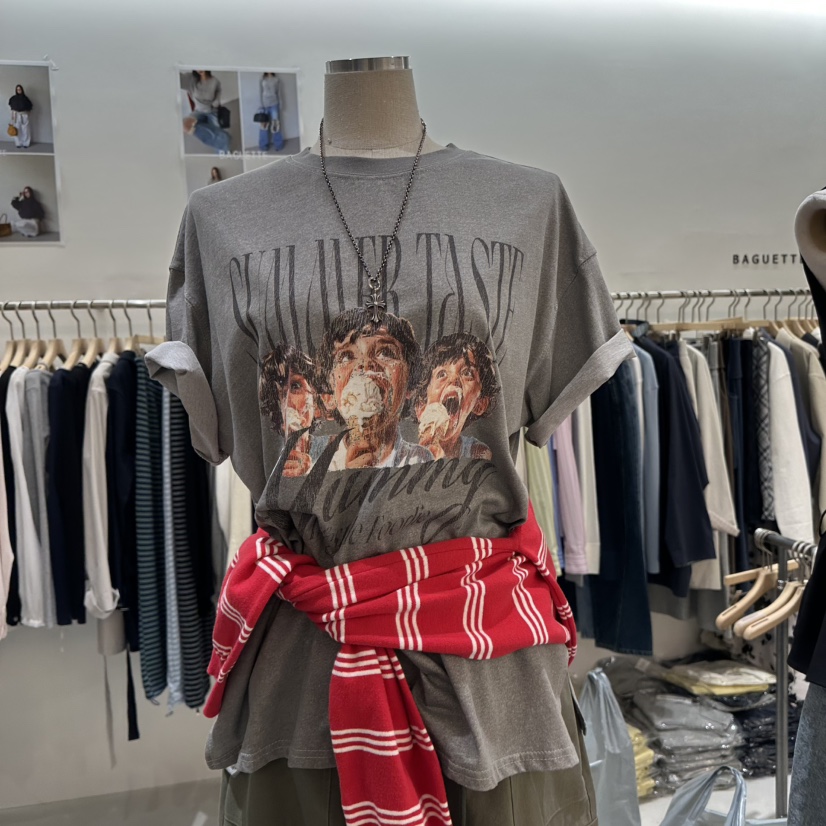 BAGUETTE-P韓國代購女士新款26春夏推薦熱賣職業人氣T恤BAGUETTE-PT恤圖色2