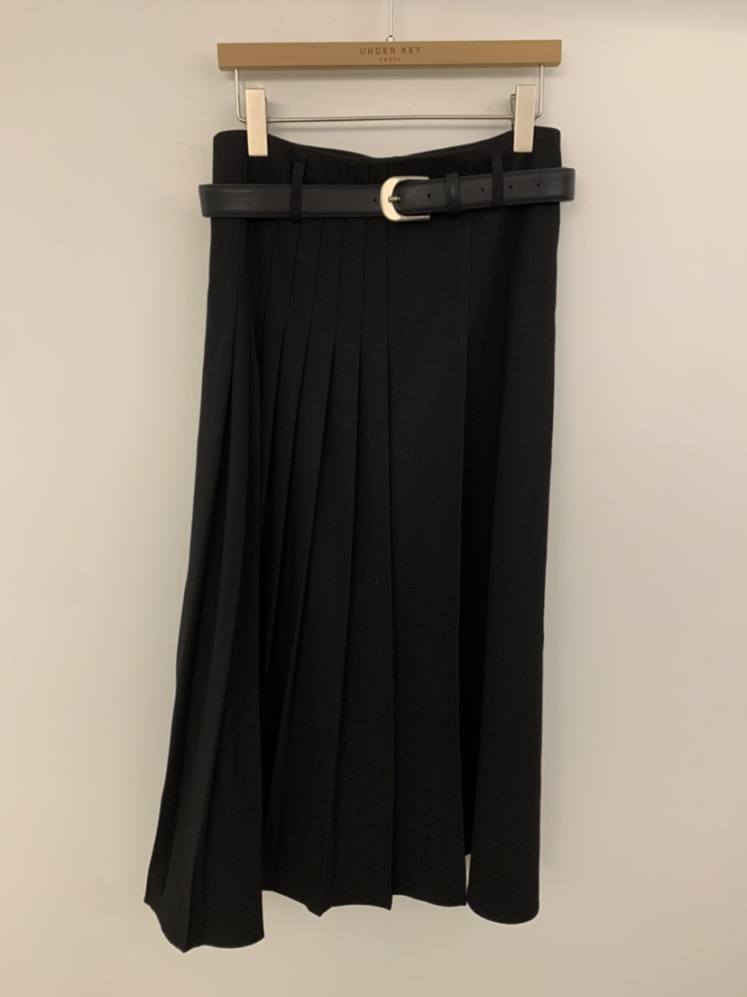 UNDER KEY韓國直郵實拍女士新品時尚職業長裙含腰帶褶裥UNDER KEY長裙圖色2