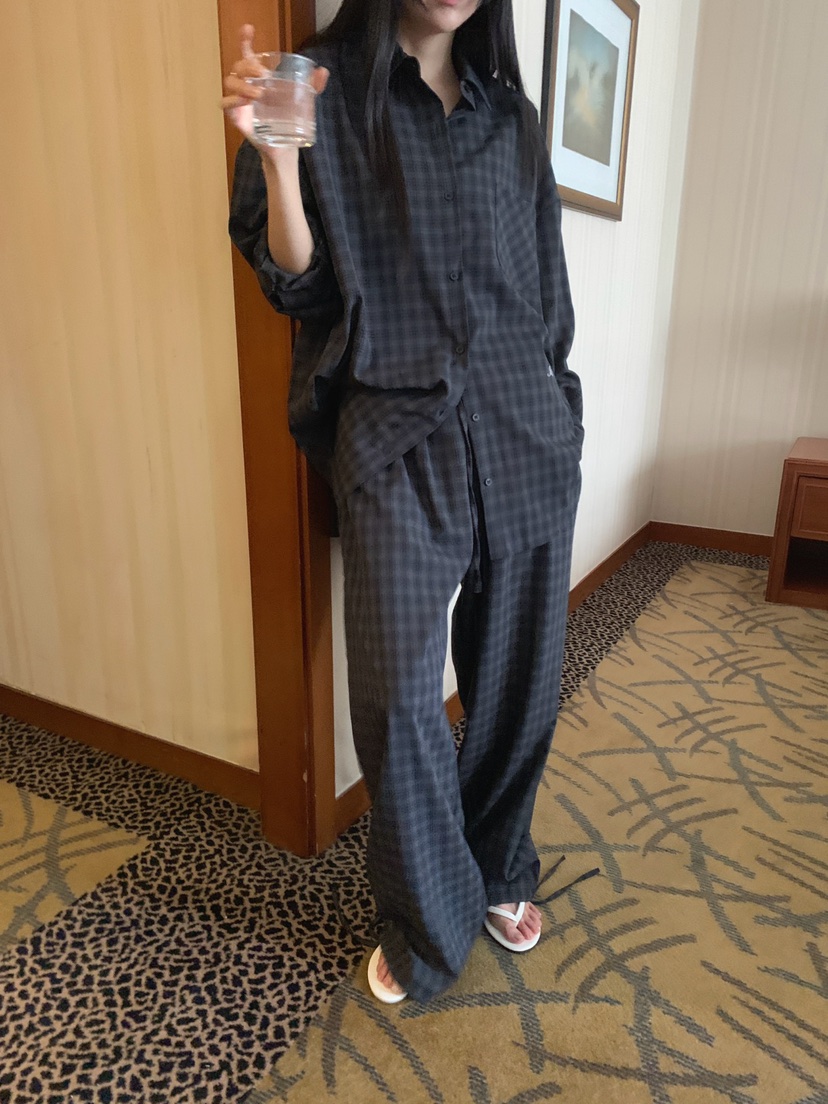 JKICHI韓國代購女裝新品推薦時尚熱賣職業人氣休閑褲格紋JKICHI休閑褲