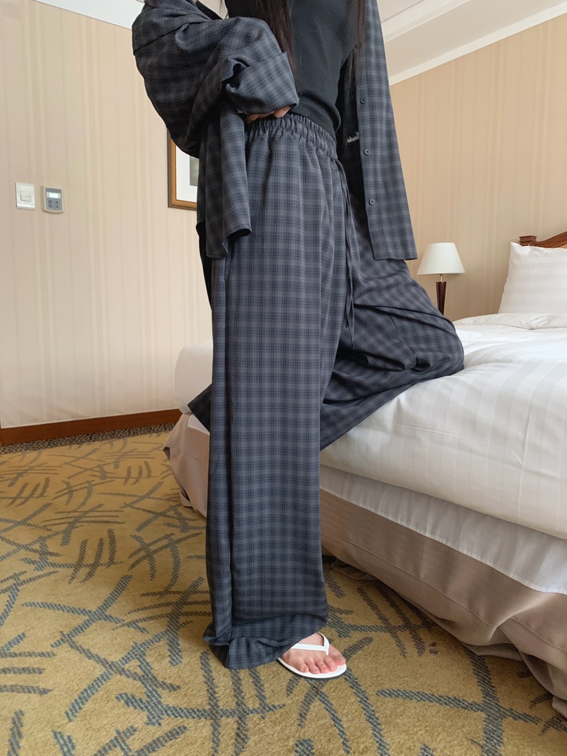 JKICHI韓國代購女裝新品推薦時尚熱賣職業人氣休閑褲格紋JKICHI休閑褲