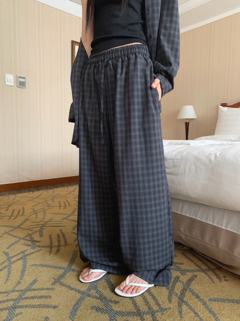 JKICHI韓國代購女裝新品推薦時尚熱賣職業人氣休閑褲格紋JKICHI休閑褲