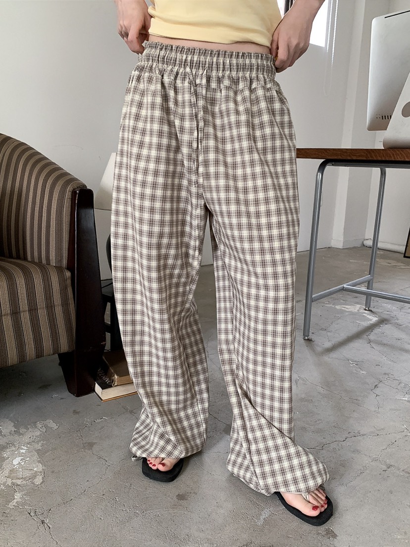 JKICHI韓國代購女裝新品推薦時尚熱賣職業人氣休閑褲格紋JKICHI休閑褲