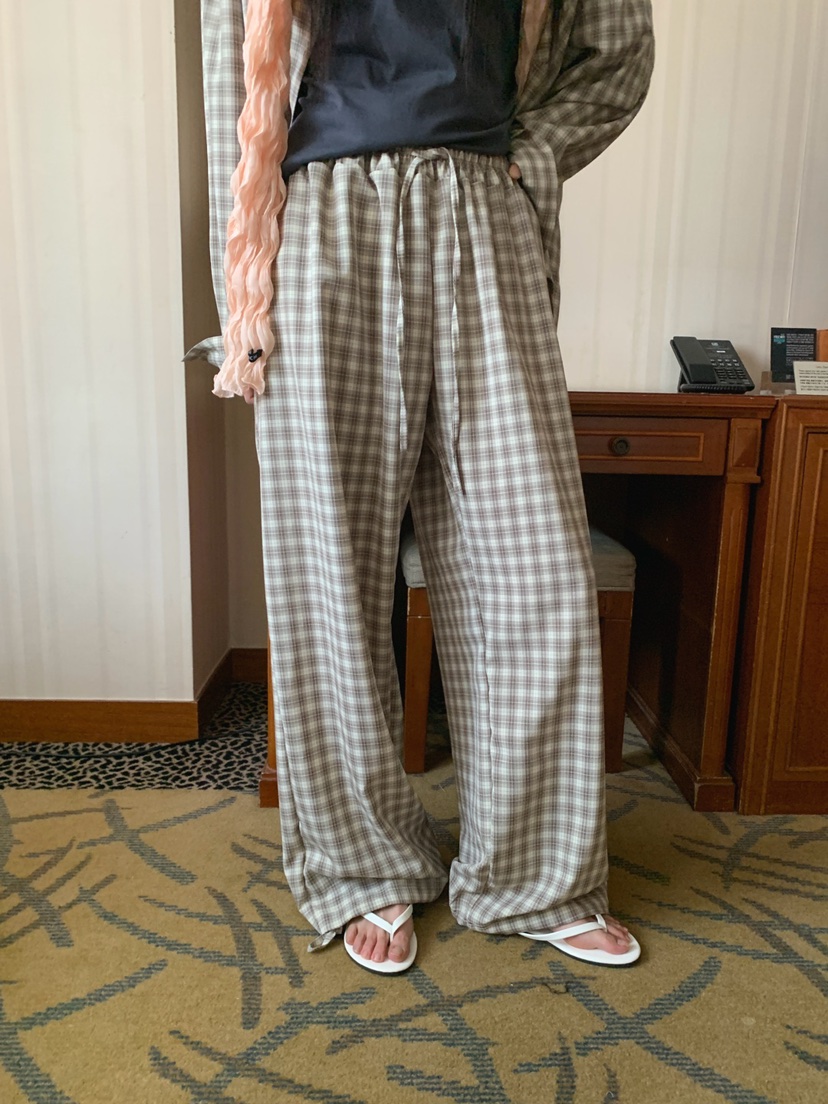 JKICHI韓國代購女裝新品推薦時尚熱賣職業人氣休閑褲格紋JKICHI休閑褲圖色1