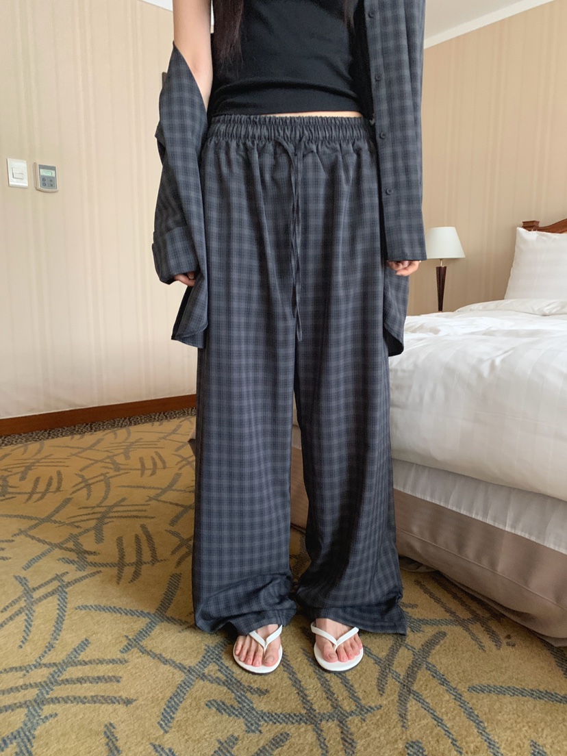 JKICHI韓國代購女裝新品推薦時尚熱賣職業人氣休閑褲格紋JKICHI休閑褲圖色2