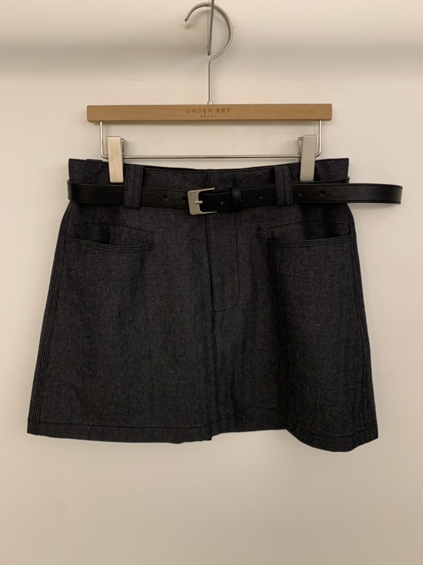 UNDER KEY韓國代購女裝新品熱賣時尚職業休閑裙褲含腰帶UNDER KEY裙褲圖色3墨色