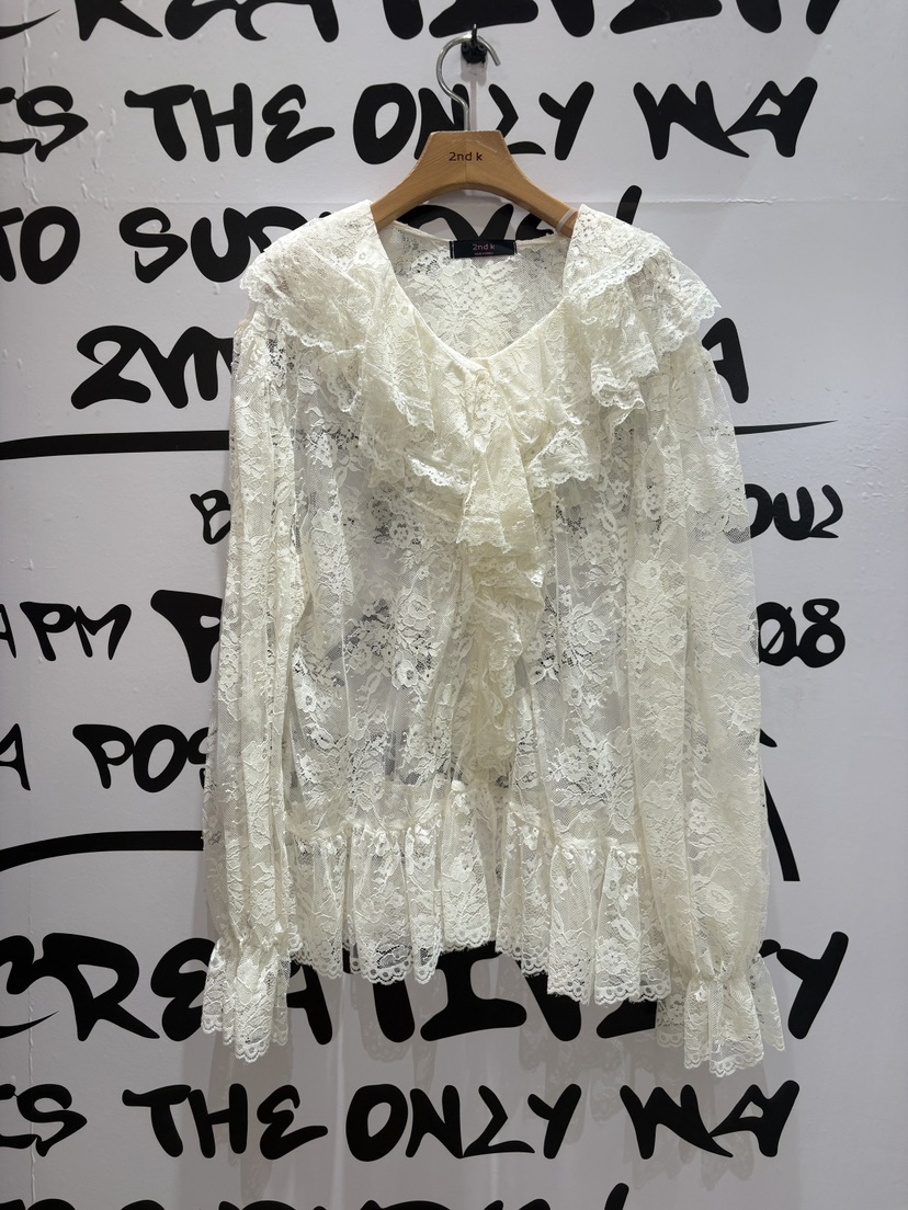 2ND K韓國東大門直郵女裝新品職業熱賣26春夏襯衫蕾絲衫2ND K襯衫/蕾絲衫圖色1