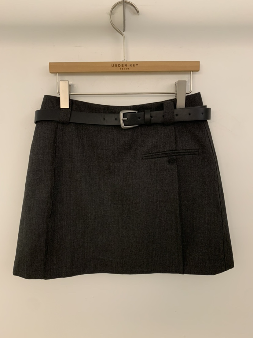 UNDER KEY韓國代購女裝新款人氣推薦時尚熱賣裙褲含腰帶UNDER KEY裙褲圖色2墨色