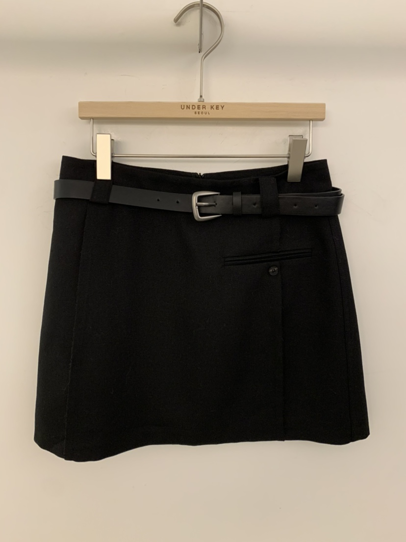 UNDER KEY韓國代購女裝新款人氣推薦時尚熱賣裙褲含腰帶UNDER KEY裙褲圖色3黑色