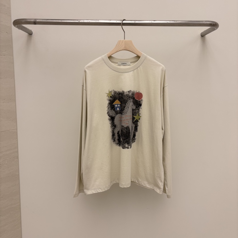 LAIVE韓國東大門代購女裝新品時尚休閑人氣熱賣推薦長袖T恤LAIVE長袖T恤圖色2