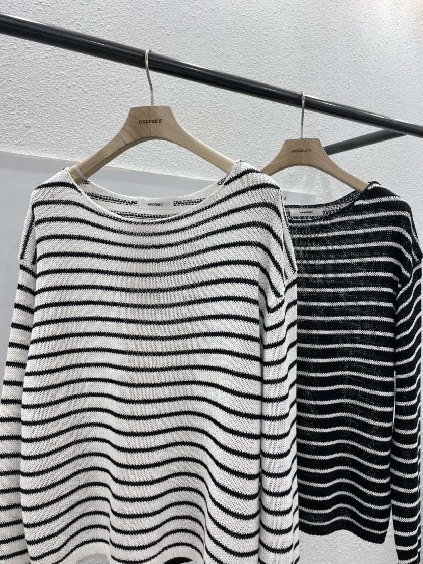 EGGPLANT韓國直郵女裝新品推薦休閑時尚針織衫單排扣船領EGGPLANT針織衫