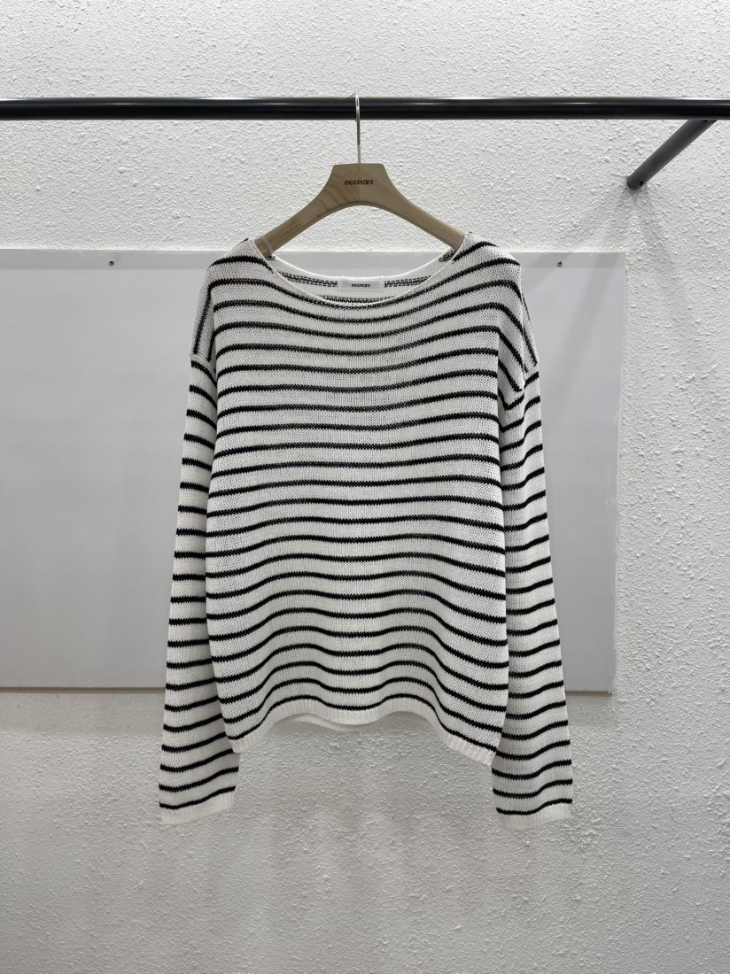 EGGPLANT韓國直郵女裝新品推薦休閑時尚針織衫單排扣船領EGGPLANT針織衫圖色1