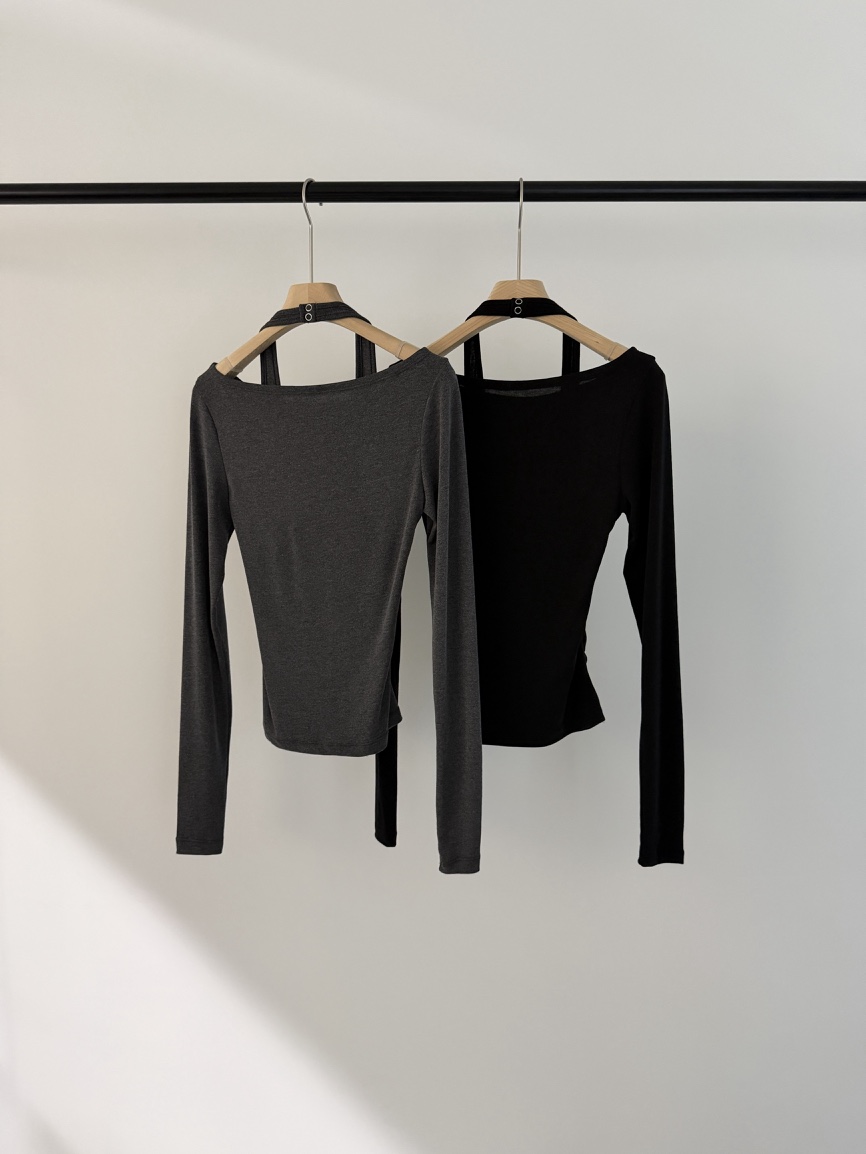 LOGARDEN韓國直郵實拍女士新款26春夏休閑熱賣長袖T恤假兩件LO GARDEN長袖T恤