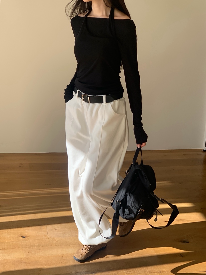 LOGARDEN韓國直郵實拍女士新款26春夏休閑熱賣長袖T恤假兩件LO GARDEN長袖T恤