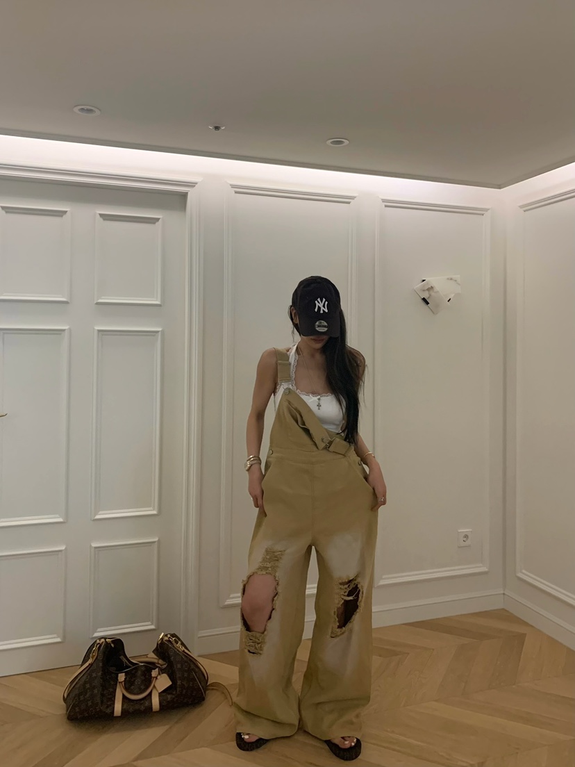 VIRKIN韓國代購女士新款推薦人氣職業26春夏休閑時尚背帶褲VIRKIN背帶褲