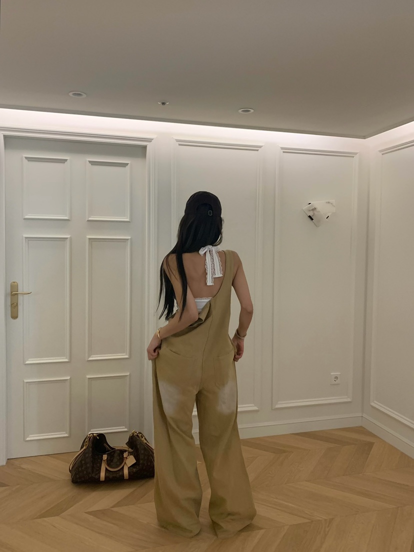 VIRKIN韓國代購女士新款推薦人氣職業26春夏休閑時尚背帶褲VIRKIN背帶褲