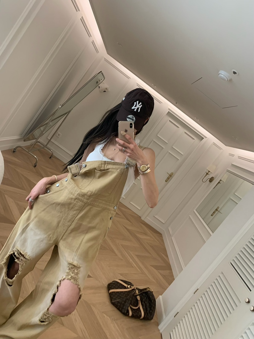 VIRKIN韓國代購女士新款推薦人氣職業26春夏休閑時尚背帶褲VIRKIN背帶褲