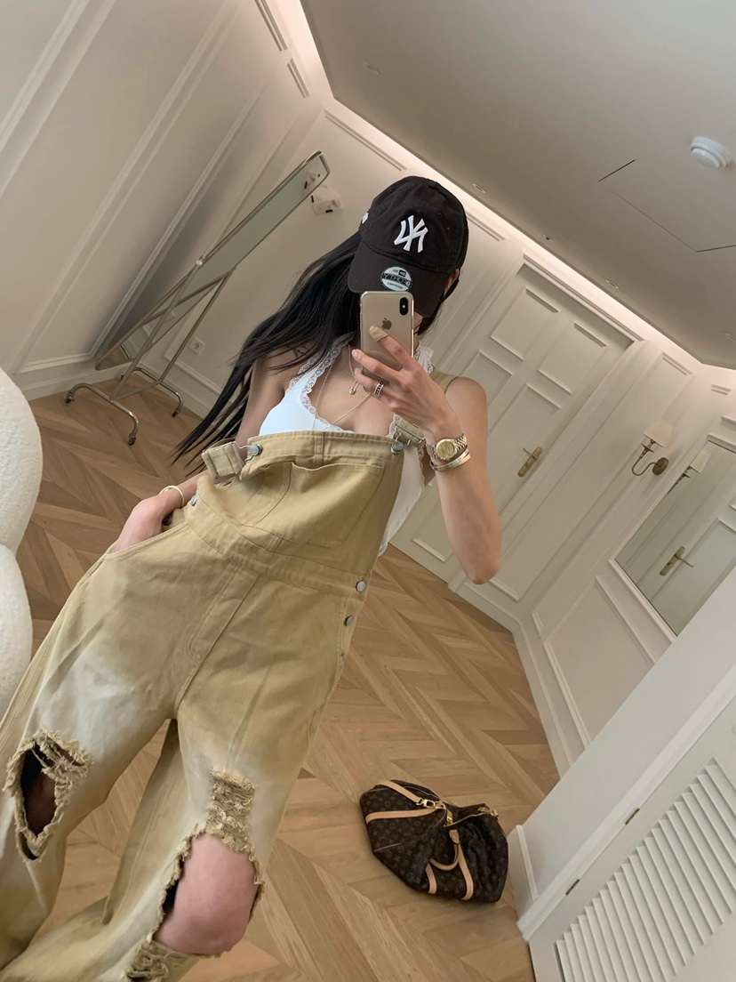 VIRKIN韓國代購女士新款推薦人氣職業26春夏休閑時尚背帶褲VIRKIN背帶褲