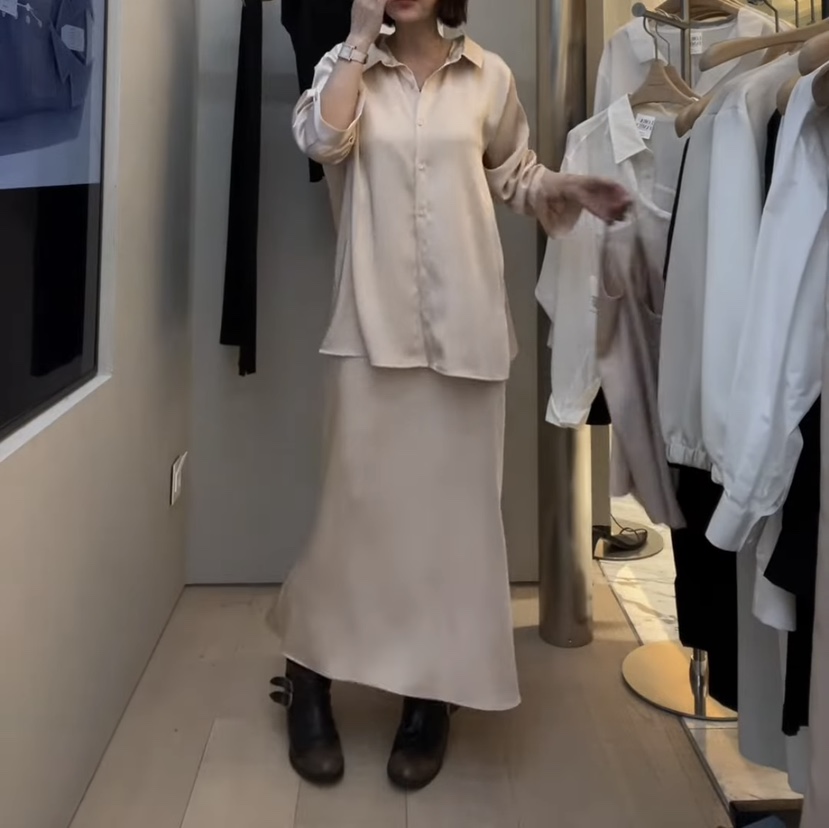 PLUS HONG-P韓國東大門直郵女裝新款推薦襯衫蕾絲衫不含吊帶絲綢LORA FAMILY/PLUS HONG襯衫/蕾絲衫