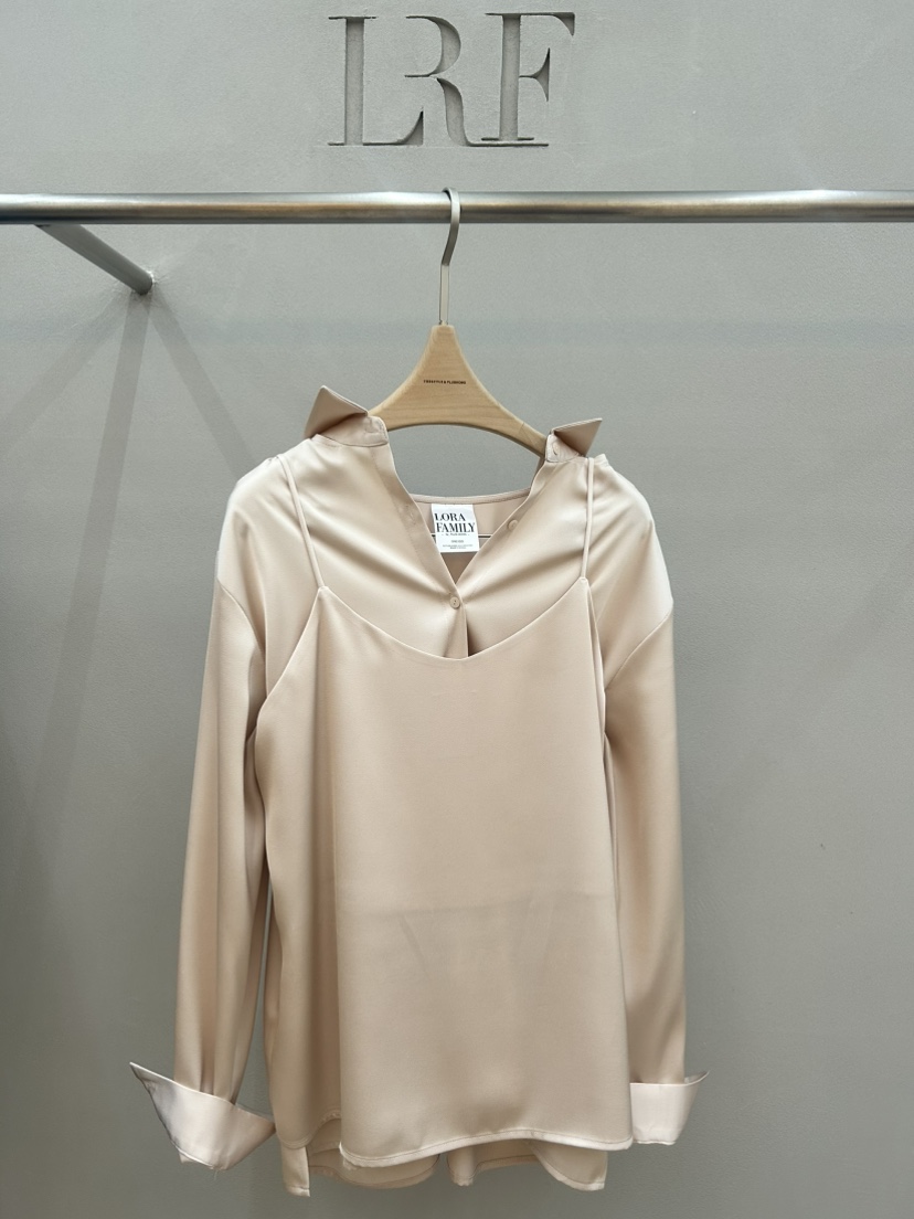 PLUS HONG-P韓國東大門直郵女裝新款推薦襯衫蕾絲衫不含吊帶絲綢LORA FAMILY/PLUS HONG襯衫/蕾絲衫圖色4