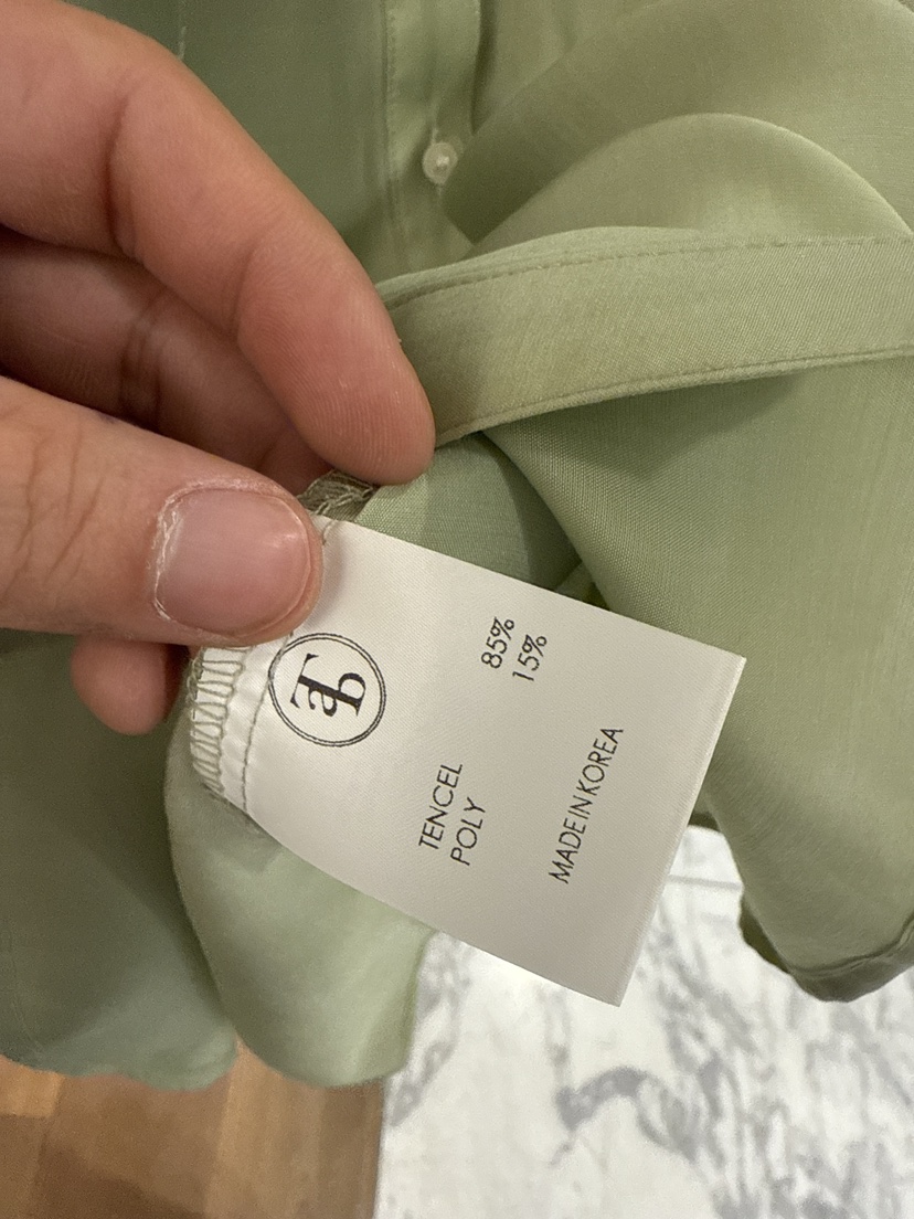 THE ABLE韓國直郵實拍女裝新款推薦時尚襯衫蕾絲衫口袋天絲THE ABLE/TA襯衫/蕾絲衫