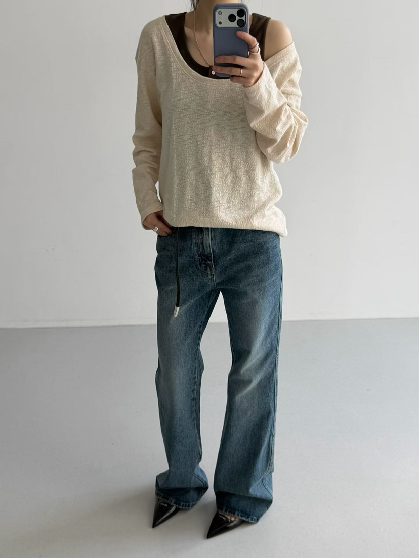 ARKIE/TAF韓國東大門直郵女士新品職業推薦時尚26春夏長袖T恤ARKIE/TAF長袖T恤