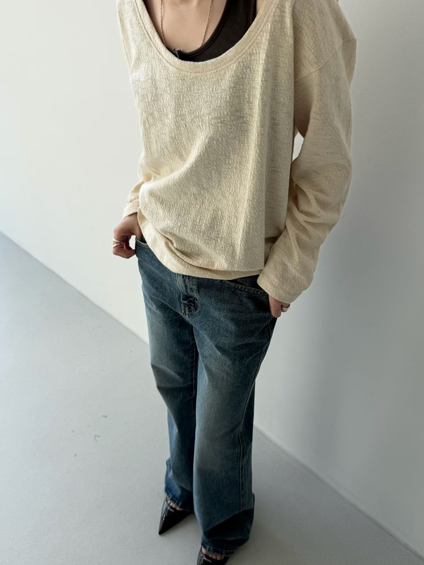 ARKIE/TAF韓國東大門直郵女士新品職業推薦時尚26春夏長袖T恤ARKIE/TAF長袖T恤