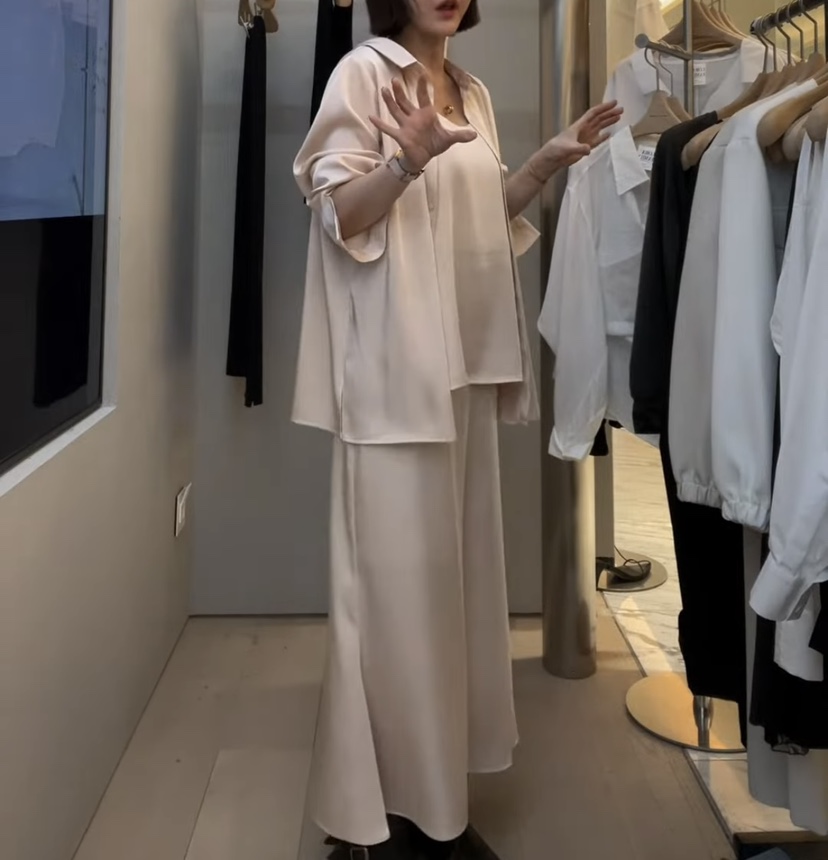 PLUS HONG-P韓國直郵女裝新品時尚人氣職業26春夏長裙絲綢LORA FAMILY/PLUS HONG長裙