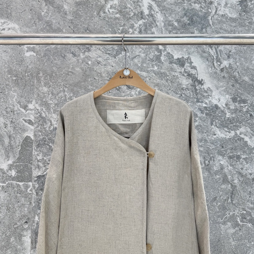 ROOKIE BUD韓國代購女士新款時尚推薦人氣中長款大衣亞麻ROOKIE BUD-L中長款大衣