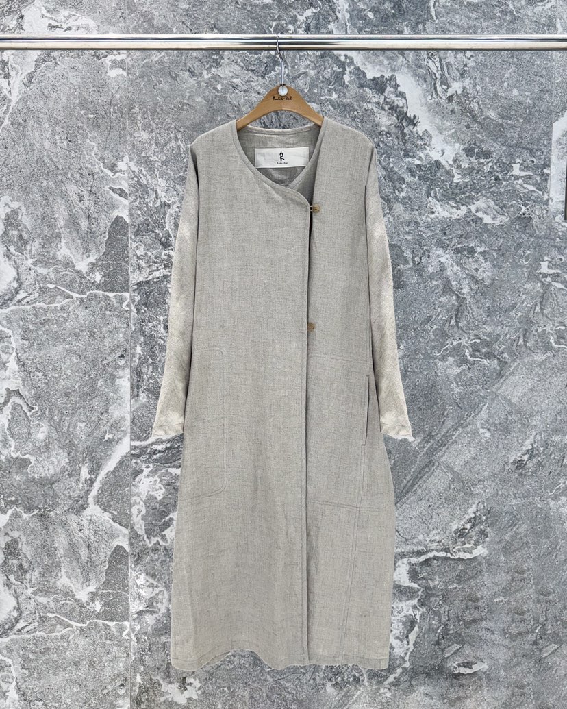 ROOKIE BUD韓國代購女士新款時尚推薦人氣中長款大衣亞麻ROOKIE BUD-L中長款大衣圖色1